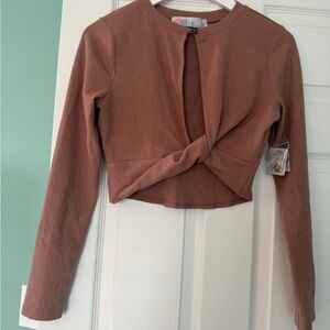 Free People Twist Front Rose Crop Top